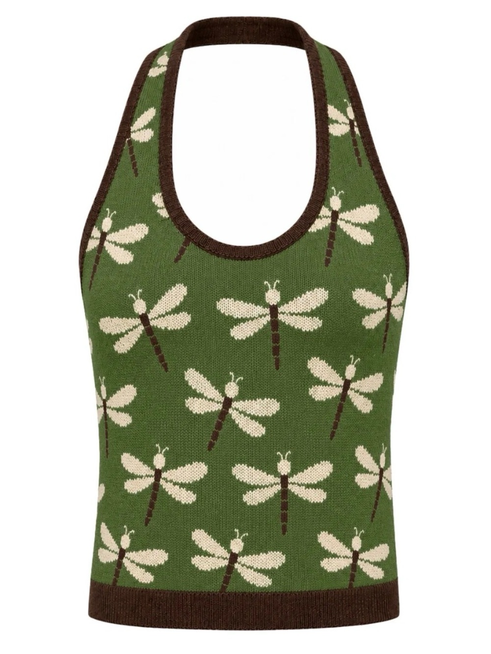 Oxknit 100% cotton dragonfly knit halter top